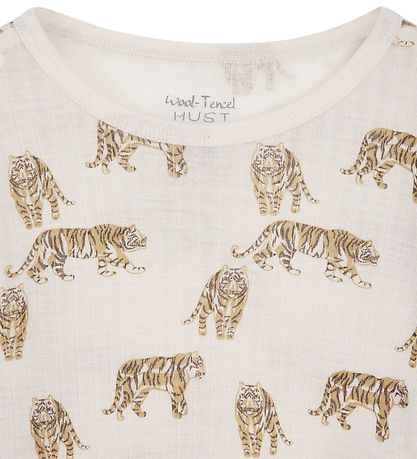 Hust and Caire Bluse - Uld/Tencel - Acel - French Oak m. Tigre