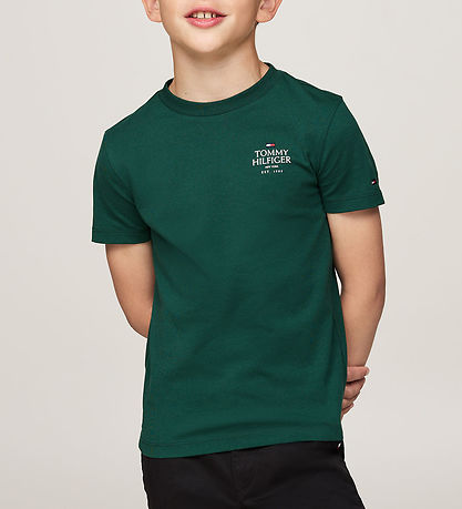 Tommy Hilfiger T-shirt - TH Logo Puff - Ornamental Green