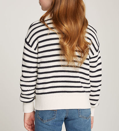 Tommy Hilfiger Bluse - Strik - Essential Stripe - Ancient White 
