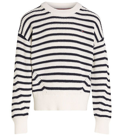 Tommy Hilfiger Bluse - Strik - Essential Stripe - Ancient White 