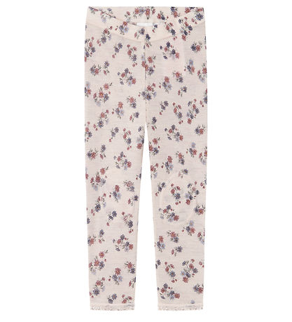 Name It Leggings - Uld - Noos - NmfWang - Lilac Ash m. Hulmønste