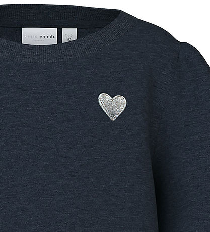 Name It Sweatshirt - NmfVima - Dark Sapphire m. Hjerte