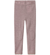 Name It Leggings - Uld - Noos - NmfWang - Purple Dove m. Hulmøns