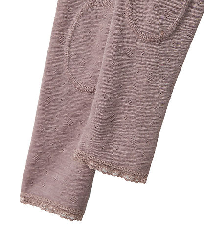 Name It Leggings - Uld - Noos - NmfWang - Purple Dove m. Hulmøns