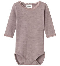 Name It Body l/æ - Uld - Noos - NbfWang - Purple Dove m. Hulmøns