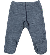 Joha leggings m. Fødder - Uld - Blå