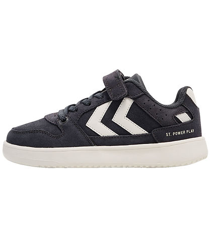 Hummel Sko - ST. Power Play Suede JR - Hvid/Sort/Obsidian