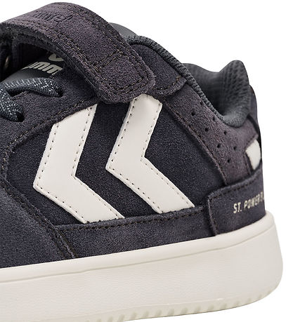 Hummel Sko - ST. Power Play Suede JR - Hvid/Sort/Obsidian