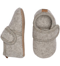 Melton Slippers - Wool - Beige Melange
