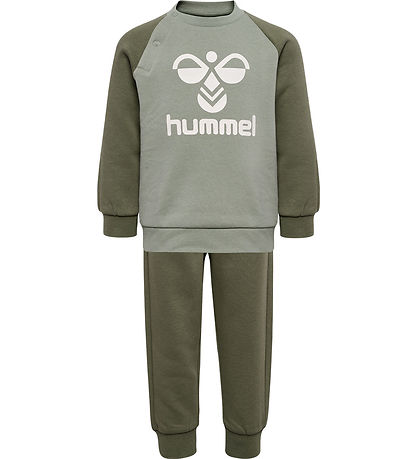 Hummel Sweatsæt - HmlHumming Crewsuit - Dusty Olive