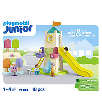 Playmobil Junior - Oplevelsestårn Med Isbod - 71703 - 18 Dele