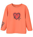 Name It Bluse - NmfNoa - Fusion Coral m. Hjerte