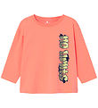Name It Bluse - NmmNoel - Fusion Coral m. Graffiti