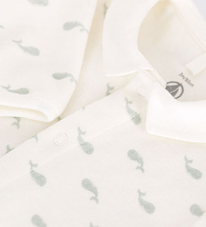Petit Bateau Natdragt - Velour - Marshmallow/Herbier