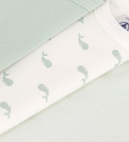 Petit Bateau Body l/æ - 3-pak - Grøn/Hvid