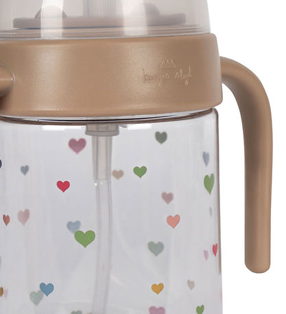 Konges Sløjd Kop m. Håndtag/Sugerør - 330 ml - Multi Hearts
