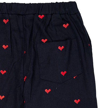 Copenhagen Colors Bukser - Navy/Red Hearts