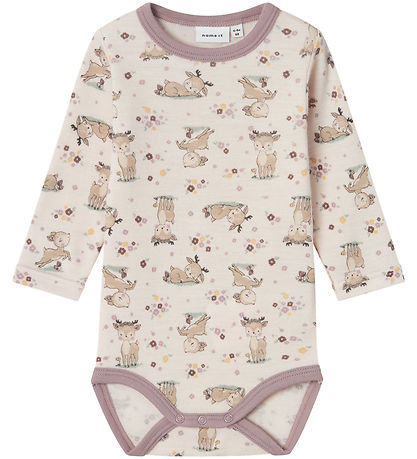 Name It Body l/æ - Uld - NbfWillit - Lilac Ash m. Dådyr