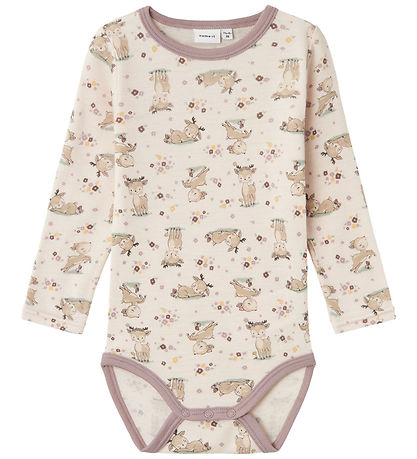 Name It Body l/æ - Uld - NmfWillit - Lilac Ash m. Dådyr
