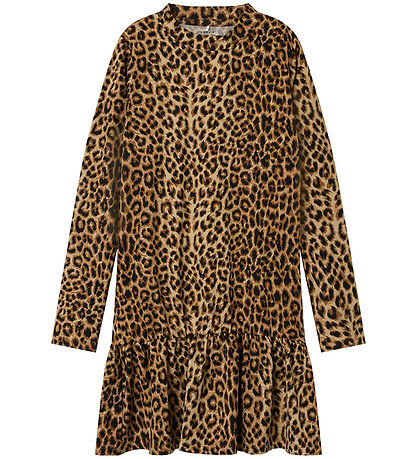 Name It Kjole l/æ - NkfNuni - Sort m. Leopardprint