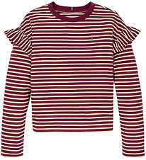 Tommy Hilfiger Bluse - Stripe - Deep Rouge Stripe