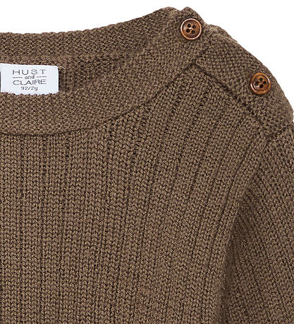 Hust and Claire Bluse - Strik - Uld - Pil - Coffee