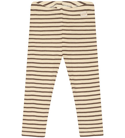 Petit Piao Leggings - Rib - Modal - Chocolate Brown/Dark Off Whi