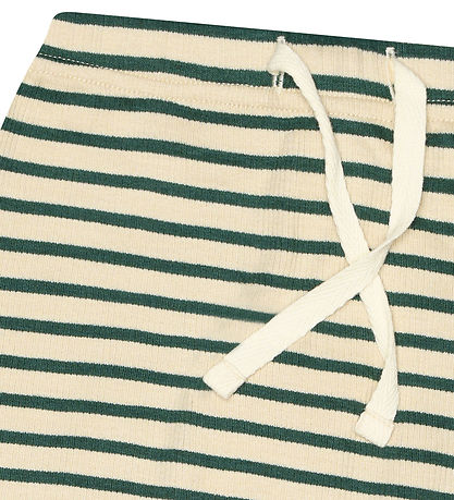 Petit Piao Bukser - Rib - Modal - Emeralda Green/Dark Off White