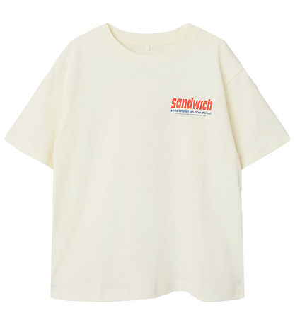 Name It T-Shirt - NkmOveryn - Cloud Dancer/Sandwich