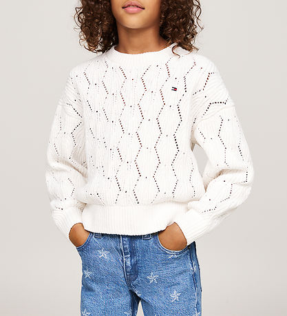 Tommy Hilfiger Bluse - Strik - Chenille - Ivory Petal