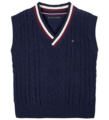 Tommy Hilfiger Vest - Strik - Global Chenille - Desert Sky