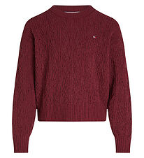 Tommy Hilfiger Bluse - Strik - Chenille - Deep Rouge
