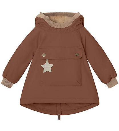 Mini A Ture Vinterjakke - Babywen Fleece - Rootbeer Brown