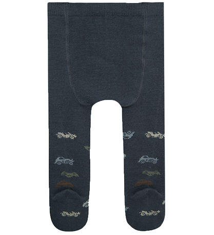 Name It Strømpebukser - Uld/Bomuld - NbmWak - Ombre Blue/Jaquard