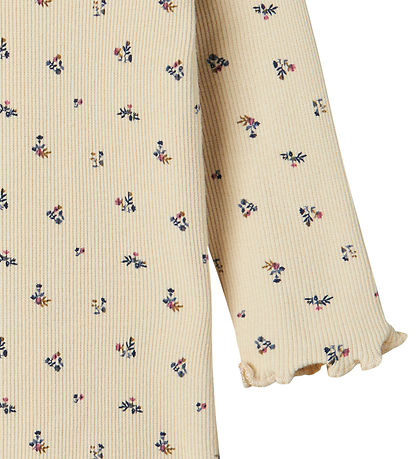 Name It Body l/æ - Rib - NbfOlinne - Summer Sand m. Blomster