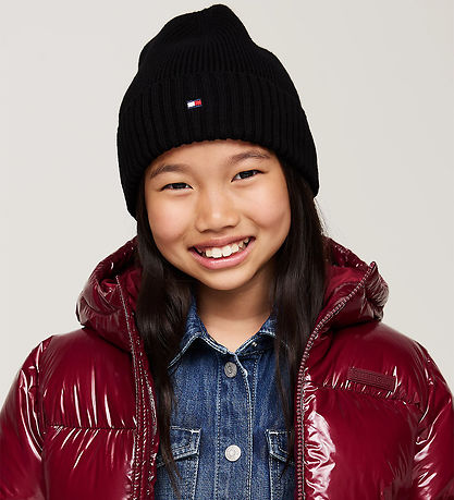 Tommy Hilfiger Hue - Strik - Small Flag Beanie - Black