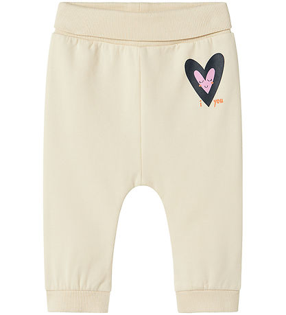 Name It Sweatpants - NbfVrille - Summer Sand/Heart