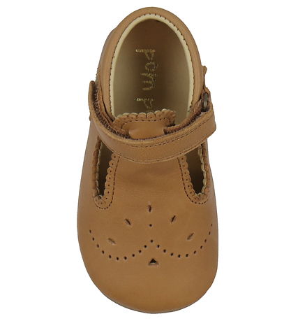Pom Pom Ballerina Hjemmesko - T-Bar - Camel