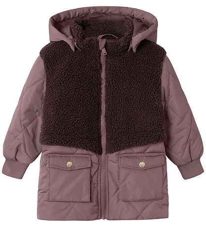 Name It Puffer Jacket w. Teddy Fleece - NmfMika - Grape Shake