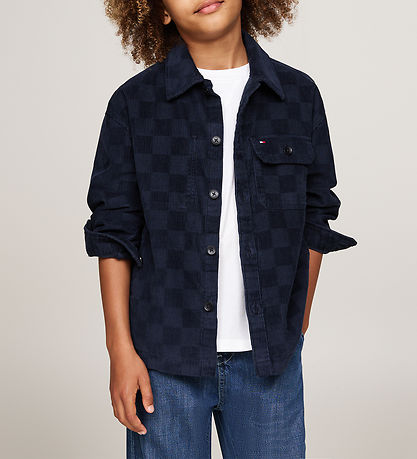 Tommy Hilfiger Fløjlsskjorte - Checkerboard Corduroy - Desert Sk