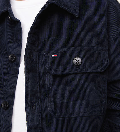 Tommy Hilfiger Fløjlsskjorte - Checkerboard Corduroy - Desert Sk