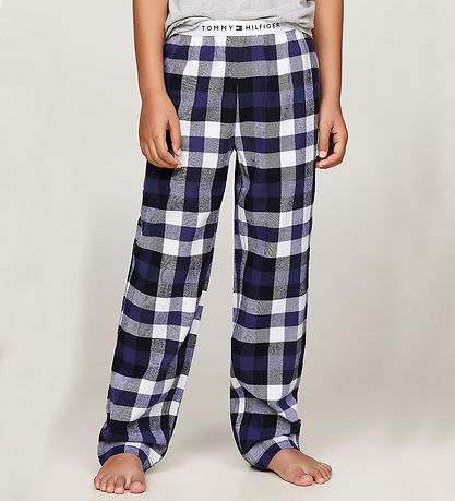 Tommy Hilfiger Natbukser - Flannel - Heritage Check Midi Blue In