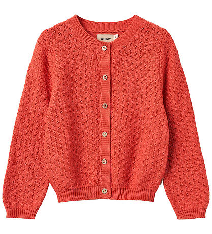 Wheat Cardigan - Strik - Magnella - Candy Red m. Hulmønster
