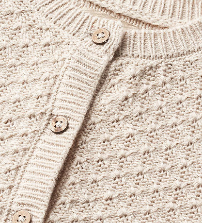 Wheat Cardigan - Strik - Magnella - Offwhite m. Hulmønster
