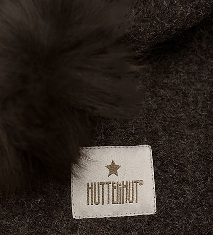 Huttelihut Elefanthue - Uld - 2-lags - Dark Brown Melange m. Kva