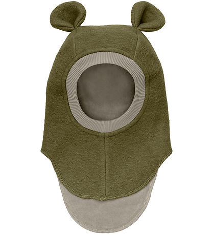 Huttelihut Elefanthue - Uld - 2-lags - Deep Lichen Green m. Ører