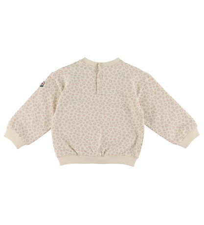 Moncler Sweatshirt/Leggings - Open White/Beige m. Leopardprint