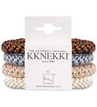 Kknekki Hårelastikker - 4-pak - Beige/Blå/Brun/Glimmer