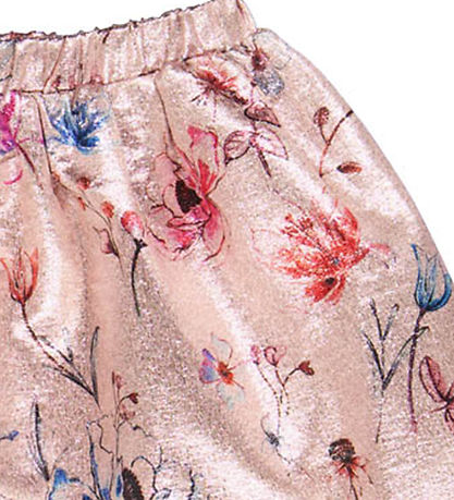 Christina Rohde Nederdel - Rosa Glitter m. Blomster
