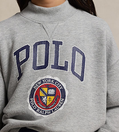 Polo Ralph Lauren Sweatshirt - Gråmeleret m. Print